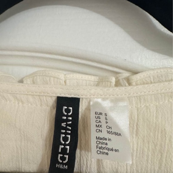 H&M Cream Ruffle Tiered Mini Dress - Picture 7 of 8